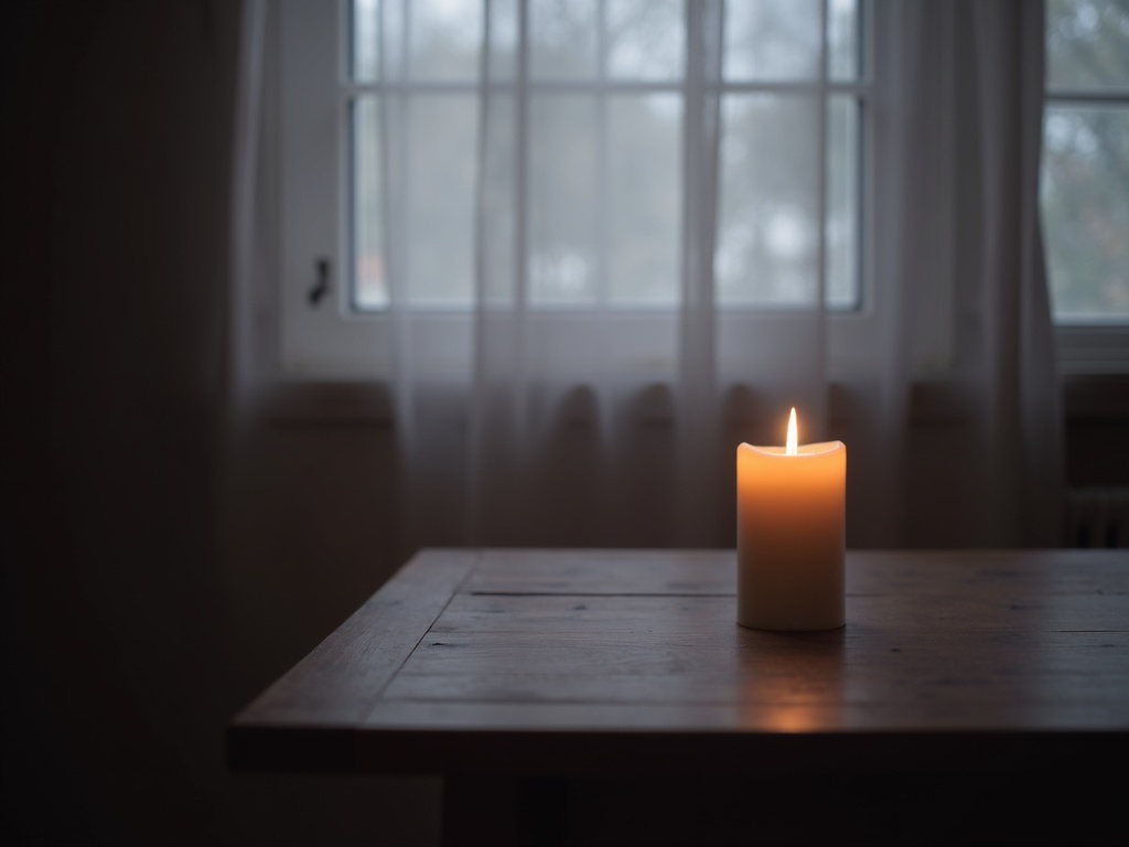 Candle representing grief support and remembrance
