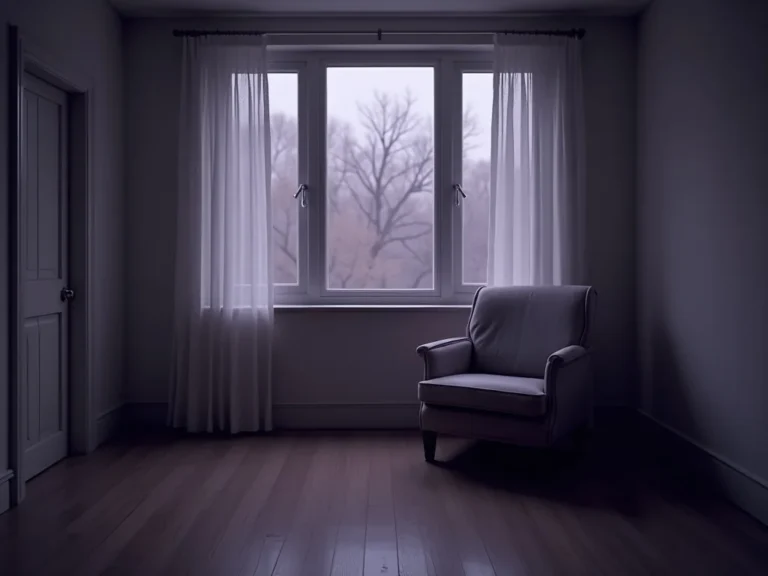 Grief vs depression - quiet reflective interior with gentle lavender light