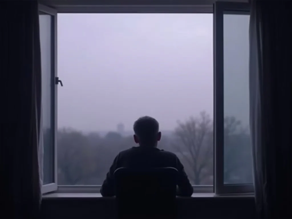 Person in quiet reflection by window - grief and healing process