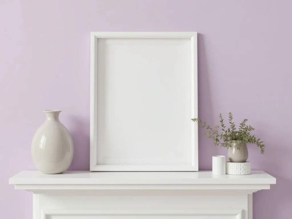 Empty photo frame on mantelpiece representing loss and memory
