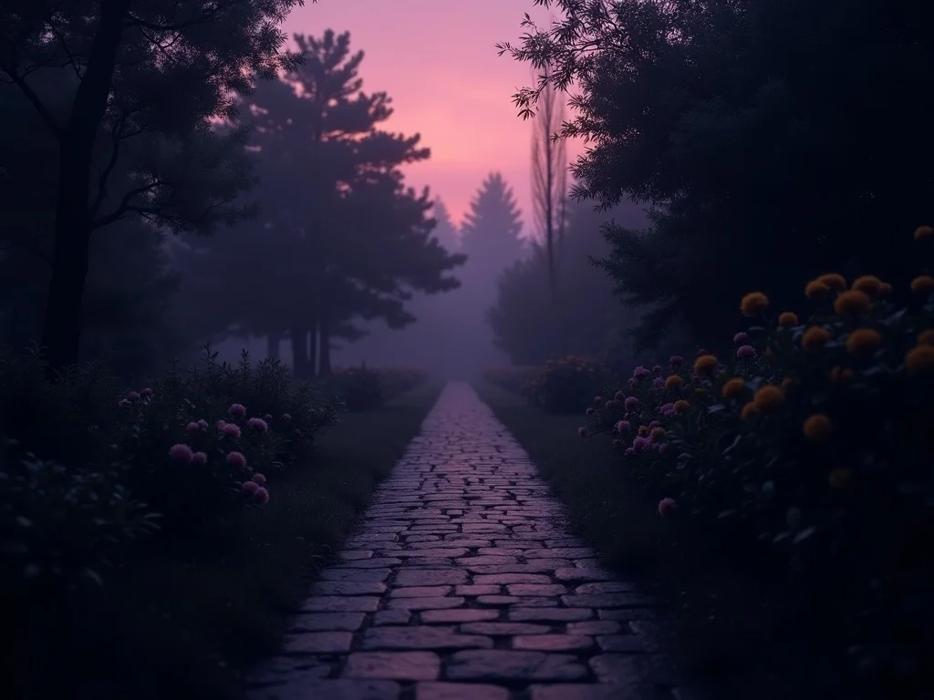 Quiet garden path at dusk symbolizing hope and healing